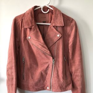 Blank NYC pink suede moto jacket
